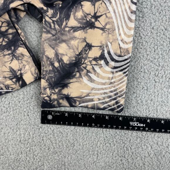 Athleta Women Small Tan Black Motivate Seamless Short Tie Dye Print Biker Shorts - Picture 6 of 11